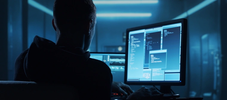 Computer screens representing federal cyber crime investigations